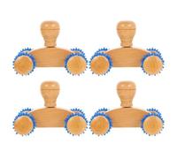 NIYANGLE Rodillo Masajeador de Madera 4 Piezas para Masaje Corporal y Espalda Herramienta para Deshacer Contracturas y Nudos, Adecuado para Adultos y Ejercicios de Estiramiento