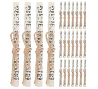 NIYANGLE Rollos de Mezuzá Kosher 25 Unidades Papel Hebreo para Mezuzá de Puerta Bendición Tradicional para Decoración Judía en Hogar y Eventos Mitzvá