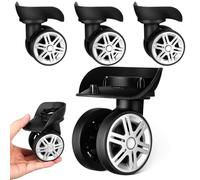 NIYANGLE Ruedas de Repuesto para Maleta Doble A09, 2 Pares, Ruedas Giratorias Aplicables de Abs Resistentes para Equipaje Funcionamiento Silencioso y Dirección Flexible, Accesorios
