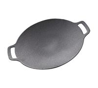 NIYANGLE Sartén para Parrilla de Barbacoa Coreana de Hierro Fundido, Antiadherente, Tamaño Mediano, para Cocina de Gas E Inducción, Utensilio para Camping y Asados al Aire Libre