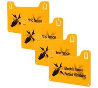 NIYANGLE Señales de Advertencia para Cercas Eléctricas 4 Unidades Placas de Plástico Resistente Intemperie 20X128 CM Alerta Alto Voltaje para Seguridad en Granja Patio y Cerca