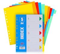 NIYANGLE Separadores de Carpeta Pestañas Multicolor 15 Hojas de Polipropileno PP Flexibles y Resistentes Compatibles Cuadernos y Blocs de Notas para Oficina y Organización