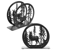 NIYANGLE Servilletero de Metal de Hierro Negro 2 Unidades Soporte Vertical para Servilletas de Papel 12X4X102 CM Dispensador Decorativo de Reno para Mesa de Comedor y Escritorio