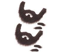 NIYANGLE Set de Barbas y Cejas Postizas Realistas Marrón 2 Juegos para Cosplay Fiestas y Teatro Bigotes y Barbas Artificiales Fáciles de Aplicar y Cómodos de Llevar