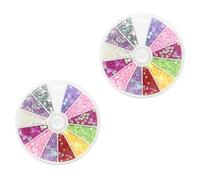 NIYANGLE Set de Materiales para Manicura Purpurina en Pvc, 2 Cajas 150 Piezas, Accesorios para Decoración de Uñas DIY en Estilo Mixto Elegante Varios estilos