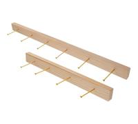 NIYANGLE Soporte de Madera para Joyas de Pared 2 Piezas 32 Cm y 48 Cm Ganchos para Collares y Pendientes, Organizador Colgante Práctico para Tienda y Vestidor