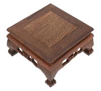 NIYANGLE Soporte de Madera para Plantas de Interior y Macetas Pedestal Cuadrado Mediano de Madera de Ala de Pollo Expositor Decorativo para Jarrones y Adornos de Escritorio en Estilo