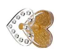 NIYANGLE Soporte para Cepillos de Uñas Forma de Corazón Dorado de Pet, Organizador Práctico para Manicura Que Previene el Desorden y Mantiene Todo en Orden
