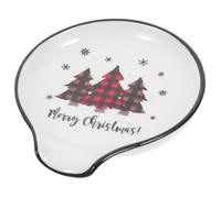 NIYANGLE Soporte para Cuchara de Cerámica Pequeño Resistente al Calor Diseño Navideño Árbol de Navidad Bandeja Reutilizable para Cocina y Restaurante Accesorio Práctico para Uso Diario