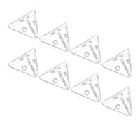 NIYANGLE Soportes de Esquina Acrílicos Triangulares para Vitrina, 8 Piezas Tornillos 4x6, Conectores Fijos para Gabinetes y Exhibidores, Accesorios Transparentes para Joyería y Bricolaje