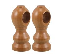 NIYANGLE Soportes para Barras de Cortina de Madera Natural Tornillos, Base Fija Estable, Soporte Simple o Doble para Cortinas en Salón y Habitación