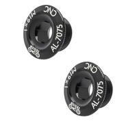 NIYANGLE Tapa para Manivela de Bicicleta de Montaña 2 Piezas de Aleación de Aluminio CNC Negra, Tornillo de Fijación para Plato Hueco Compatible con Bicicletas Todo Terreno