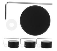 NIYANGLE Tapas metálicas para pedales de efectos de guitarra, juego de 4 unidades negras con llave y anillos de goma, accesorios para pedal de guitarra, protección y mejora de rendimiento