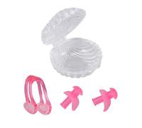 NIYANGLE Tapones Oídos y Clip de Nariz de Silicona Impermeables para Natación, Protección contra Agua, Color Rosa para Deportes Acuáticos y Piscina