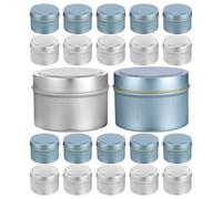 NIYANGLE Tarros de Hojalata para Velas Aromáticas de 4 Oz Tapas, 24 Piezas para Hacer Velas Caseras y Decoración del Hogar