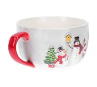 NIYANGLE Taza de Cerámica Navideña Muñeco de Nieve, Diseño Asa Cómoda, Capacidad Media para Café y Leche, Decoración Festiva para Hogar, Oficina y Cafetería