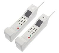 NIYANGLE Teléfono Fijo Retro Modelo de Teléfono Celular Retro de Juguete en Hierro Blanco, 2 Piezas Diseño Realista para Decoración del Hogar y Fiesta