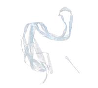 NIYANGLE Tocado Tradicional Chino con Horquilla Estilo Antiguo, Cinta de Seda Azul y Color Claro, Accesorio Cabello Hanfu para Mujer, Horquillas Decorativas y Joyas Cabello, 1 Pieza