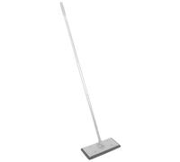 NIYANGLE Trapeador Plano Ajustable de 3 Secciones con Mango Telescópico de Aluminio Engrosado, Mopa Electrostática para Polvo y Pelo, Trapeador de Microfibra Gris para Limpieza Industrial