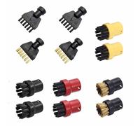 NIYATA 12 cepillos para limpiadores de vapor Karcher, accesorios para limpiadores de vapor para Kärcher SC3,8, boquilla redonda pequeña, 4 cepillos para juntas, para Kärcher SC1 SC2 SC3 SC4 SC5 CTK10
