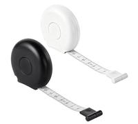 NIYATA 2 cintas métricas retráctiles en forma de caracol, 2 m de cinta suave para pérdida de peso, fitness, cintura, busto y brazos, pulgadas y cm de doble cara, mini cinta compacta (negro + blanco)