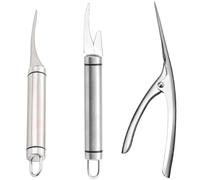 NIYATA 3 Piezas Camarón Cuchillo, Multifunctional Shrimp Like Fish Maw Knife,Acero Inoxidable Pelador de Camarón,Clip de Línea Camarón,Gadget de Cocina para Productos Tales como Camarones