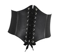 NIYATA - Cinturón corsé para mujer, cinturón de corsé negro para mujer, corsé medieval para mujer, color negro, para una cintura de 65 a 85 cm, para faldas y camisas, Negro , adaptée à un tour de