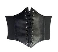 NIYATA - Cinturón corsé para mujer, cinturón de corsé negro para mujer, corsé medieval para mujer, color negro, para una cintura de 65 a 85 cm, para faldas y camisas, Negro , adaptée à un tour de
