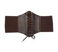 NIYATA - Cinturón corsé para mujer, cinturón de corsé negro para mujer, corsé medieval para mujer, color negro, para una cintura de 65 a 85 cm, para faldas y camisas, marrón, adaptée à un tour de