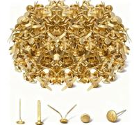 Niyata - Lote de 200 cierres de parisina de oro, mini bridas redondas, 8 x 18 mm, mini bridas, álbumes de recortes, redondos, metal redondo para álbumes de recortes, redondos, oro