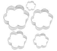 NIYATA - Lote de 5 piezas de acero inoxidable, diseño personalizado para tartas, galletas, postres, juego de galletas de 50 a 93 mm