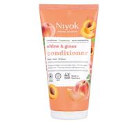 Niyok Acondicionador Shine & Gloss 150 ml - Acondicionador para cabello opaco y dañado, cuidado intensivo, más suavidad y brillo, aroma a melocotón y albaricoque, fabricado en Alemania