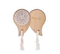 Niyok® Cepillo facial de madera • Cepillo de limpieza y exfoliación para la cara • Cepillo de masaje facial con cerdas naturales • Cepillo seco y cepillo exfoliante facial • Sin plástico y sostenible