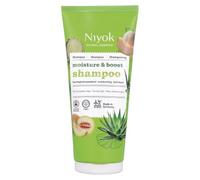 Niyok Champú Moisture & Boost 200 ml - Champú hidratante para cabello seco y dañado, limpieza suave, mejor peinado, aroma a aloe vera y melón, fabricado en Alemania