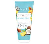 Niyok Champú Repair & Boost 200 ml para cabello seco y dañado | Hidratante, mejor peinado, aroma de coco con frutas tropicales, fabricado en Alemania