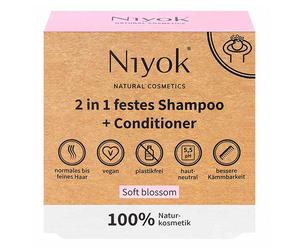 Niyok Champú sólido 2 en 1 + acondicionador - Flor suave 80 g