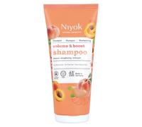 Niyok Champú Volume & Boost 200 ml - Champú volumen para cabello fino y sin fuerza, limpieza nutritiva, más suavidad y brillo, aroma a melocotón, fabricado en Alemania