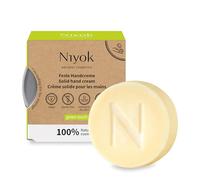 Niyok Crema de manos sólida Green Touch (50 g), bálsamo de manos con vitamina E, de absorción rápida y natural, hidratante, para manos secas, sin plástico y vegana