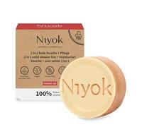 Niyok Ducha fija 2 en 1 + cuidado "Intense Red" (80 g) • Jabón de ducha cosmético natural • Gel de ducha sólido para todos los tipos de piel • Jabón vegano para cuerpo y manos • Sin plástico y vegano