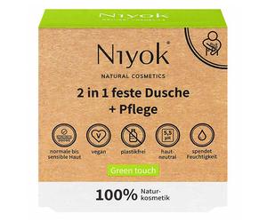 Niyok Ducha sólida 2 en 1 + cuidado - Toque verde 80 g