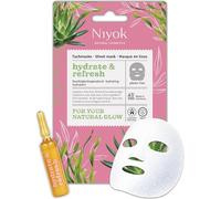 Niyok Mascarilla hidratante y refrescante, cosmética natural, 1 unidad | Con ácido hialurónico y aloe vera, COSMOS NATURAL, fibra vegetal compostable, fabricada en Alemania, hidratante