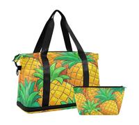 Niza de la historieta fruta piña bolsa grande llevar en bolsa con correa ajustable para deporte multifuncional, lindo dibujos animados fruta piña, 1 tamaño, Piña de frutas de dibujos animados, 1 size