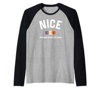 Niza Francia Provenza-Alpes-Costa Azul Bandera de Francia Camiseta Manga Raglan