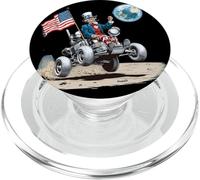 Niza Luna Vehículo con Bandera Patriótica y Tierra PopSockets PopGrip para MagSafe