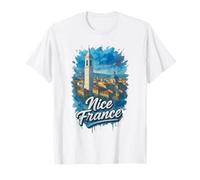 Niza Torre de Francia Catedral Acuarela Ciudad Viaje Recuer Camiseta