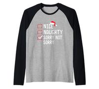 Niza Travieso Lo Siento No Lo Siento Lista de Navidad Camiseta Manga Raglan