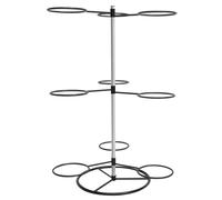 Nize - Soporte de metal de gran capacidad para pelotas de yoga, 6/9 pelotas de ejercicio para estudios de yoga y salas de entrenamiento, estante para equipos deportivos, color negro