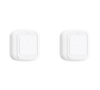 NIZEAMI Tuya - 2 interruptores de escena con botón WiFi inalámbrico, interruptor de pared inteligente, bajo consumo de energía, sin cableado para un toque para funcionar