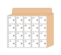 Nizer de almacenamiento de madera - Soporte para teléfono celular múltiple y caja de gestión para soluciones de autogestión, color marrón, tamaño 20, ideal para uso doméstico y de oficina