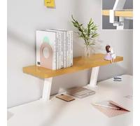 Nizer de escritorio elevado con abrazadera, madera natural, accesorio de espacio de trabajo grande de 40 cm, solución de almacenamiento de escritorio para suministros de oficina y papelería, elegante